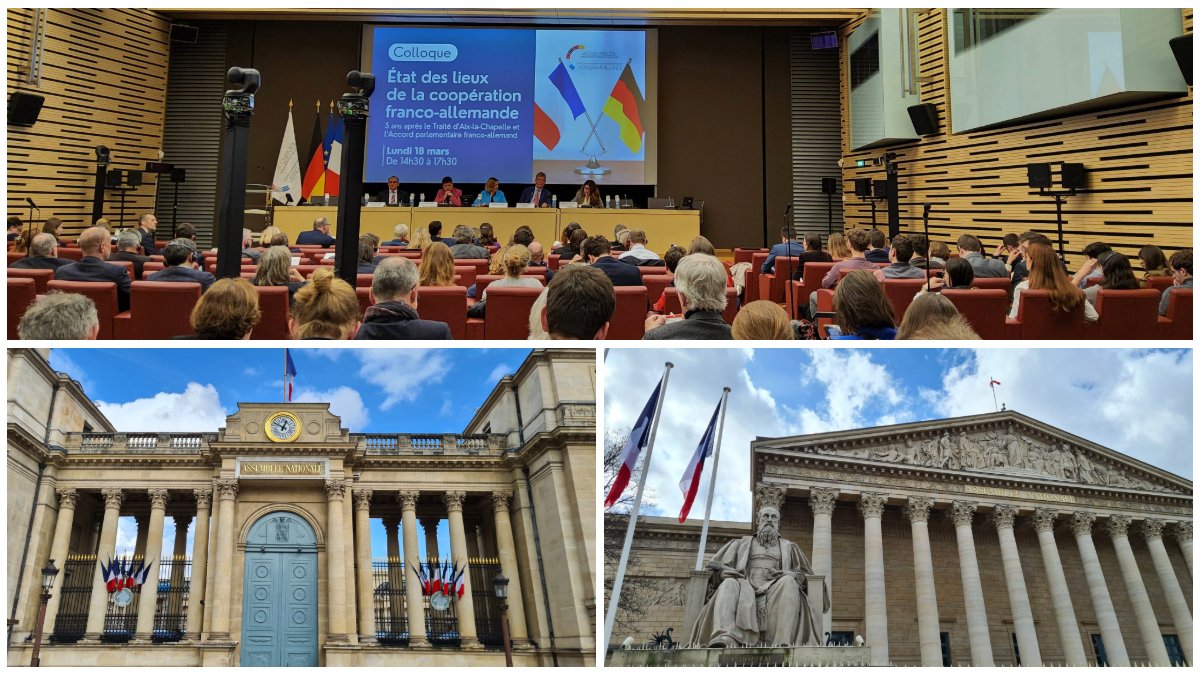 Le 18 mars, un colloque bilatéral, auquel l’UFA a été conviée, s’est tenu à l’Assemblée nationale à Paris sur le thème : État des lieux de la coopération franco-allemande cinq ans après le Traite d’Aix-la-Chapelle et l’Accord parlementaire franco-allemande. 🇫🇷 🇩🇪 💬