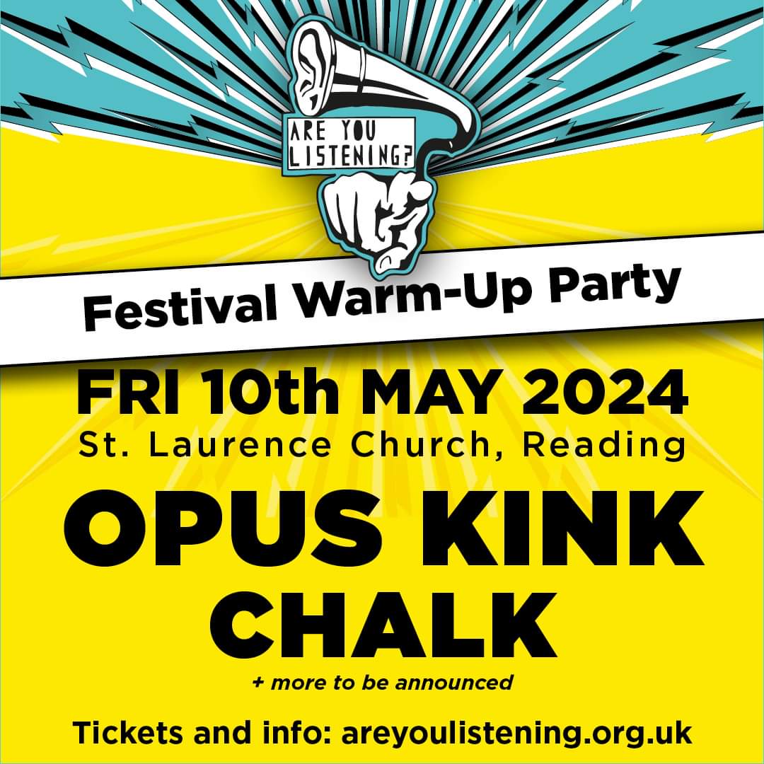 Announcement Time! 💛 We are thrilled to announce our 2nd lineup featuring @fatdog_fatdog, @iamheartworms, @hotwaxbandd and more! And our Friday warmup party with headliners @opuskink 🎷 Fri 10th and Sat 11th May. 🎟 Tickets & line-up info: areyoulistening.org.uk/lineup