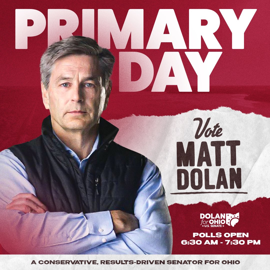 Good morning, Ohio! The polls are now open until 7:30 p.m. and I would be honored to receive your vote. Let’s win today, beat Sherrod Brown in November and take back our country! 🗳️🇺🇸