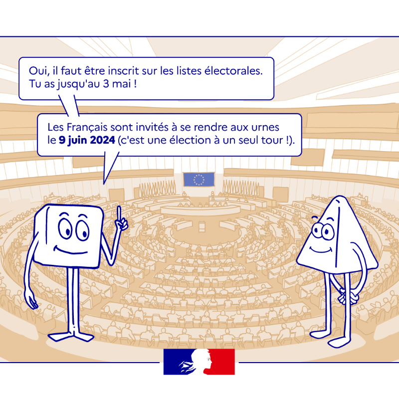 gouvernementFR's tweet photo. #Européennes2024 | Les 8 &amp; 9 juin prochains, les Français sont appelés aux urnes pour les élections européennes. 

👉 Carte électorale, dates, députés… Tout ce qu’il faut savoir sur le scrutin ⤵️