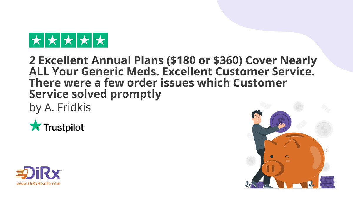 Thrilled to receive a 5/5 review for DiRx! Our commitment to exceptional service continues to drive us forward. Thank you! 

#HealthcareInnovation #DigitalHealth #PatientCare #PharmacyTech #MedicationManagement #HealthTech #PrescriptionDelivery #OnlineHealthcare #DirXExperience