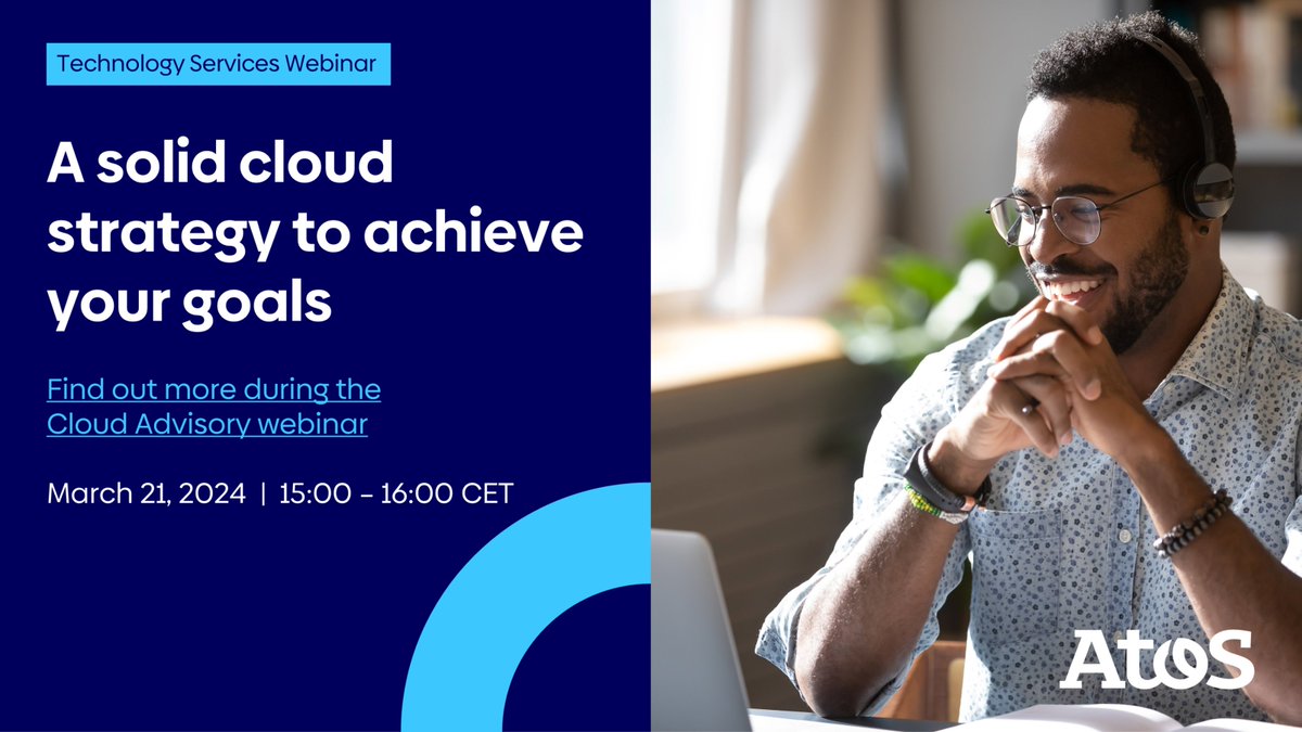Atos's tweet photo. ⏰ Just two days left! Mark your calendars for March 21, 2024, 15:00 – 16:00 CET. 

Don't miss out on our cloud expert insights with Atos Cloud Advisory Services! 

Register for the Webinar 👉 https://t.co/ptVOFaQZjH

#CloudComputing #CloudAdvisory https://t.co/jAJcy1tFFn