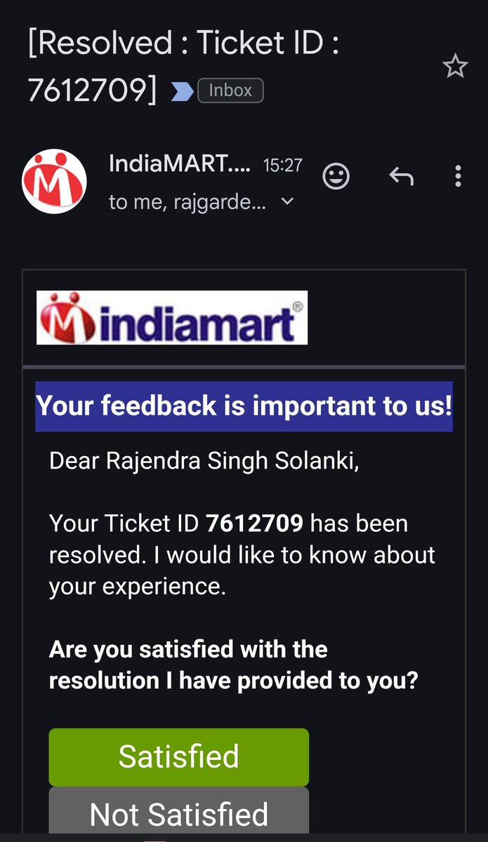 rajsol29's tweet photo. @IndiaMART not resolved!  Not satisfied with support! No fair resolution against mis commitment, issue pending from Last two years! 

I will not renew my services until acceptable resolution provided. 

Felt cheated paying more than 60000 Rs.

# https://t.co/XxDntkQqQh