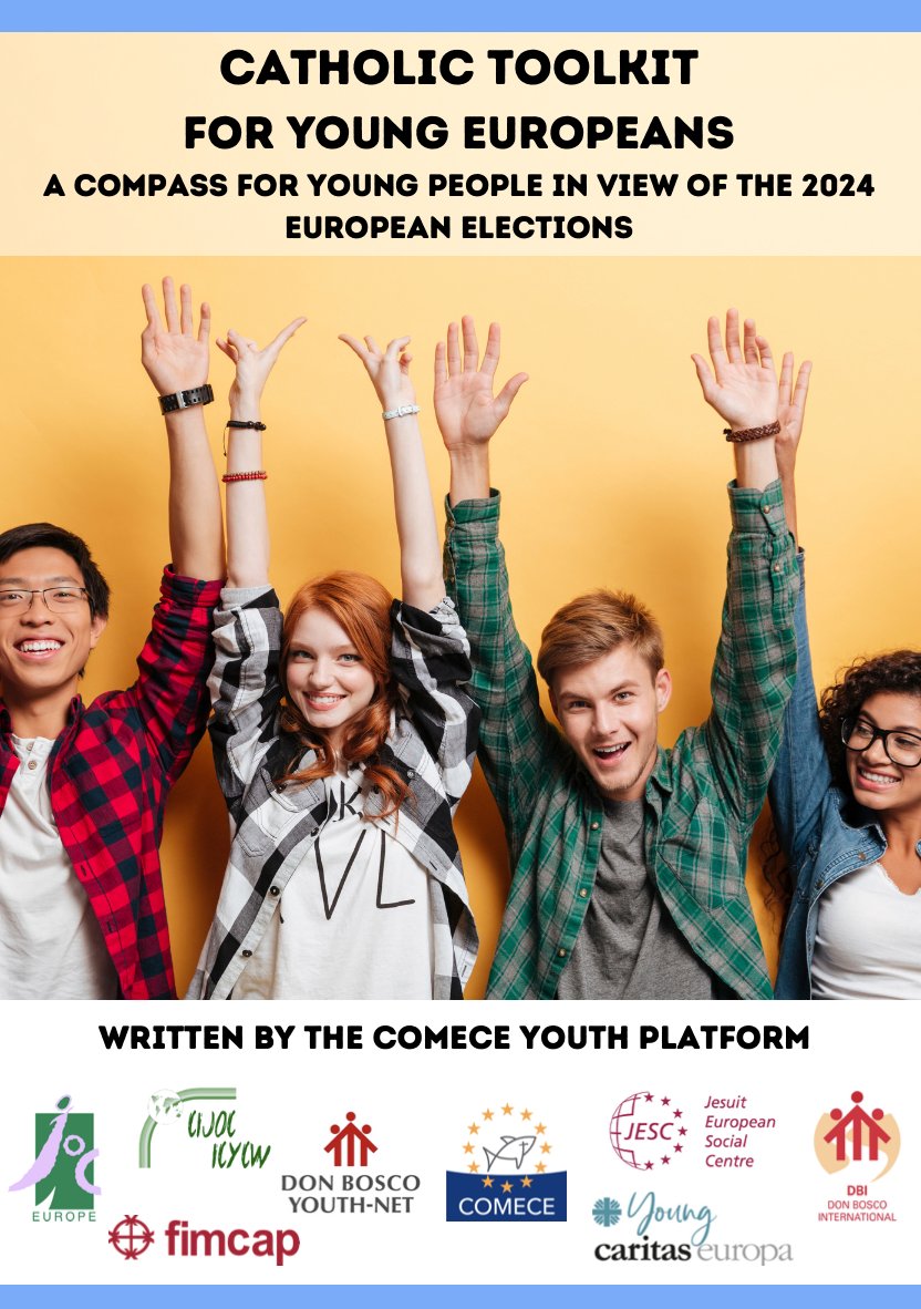 ComeceEu's tweet photo. 🇪🇺 𝟐𝟎𝟐𝟒 𝐄𝐔 𝐄𝐋𝐄𝐂𝐓𝐈𝐎𝐍𝐒 | Read &amp; share the ‘Catholic Toolkit for Young Europeans’, a comprehensive toolkit aiming to empower young people across Europe to actively engage in the democratic process, guided by the Catholic Social Teaching. #youth https://t.co/Wx4MpD5A0r https://t.co/6Va14ec0zD