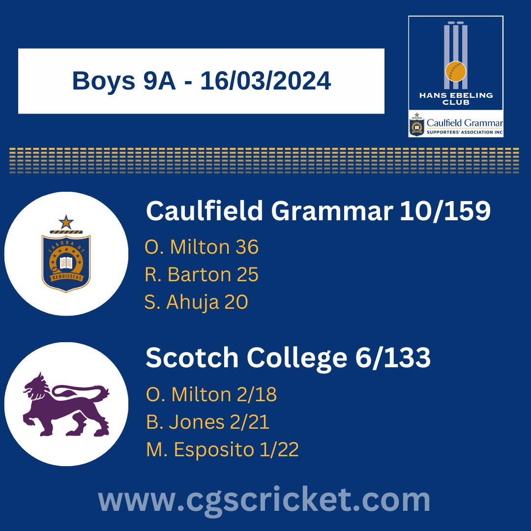 Caulfield Grammar School Cricket tweet media