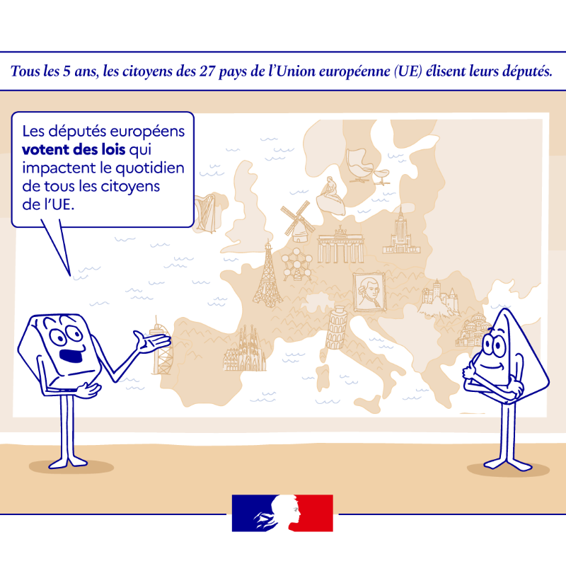 gouvernementFR's tweet photo. #Européennes2024 | Les 8 &amp; 9 juin prochains, les Français sont appelés aux urnes pour les élections européennes. 

👉 Carte électorale, dates, députés… Tout ce qu’il faut savoir sur le scrutin ⤵️