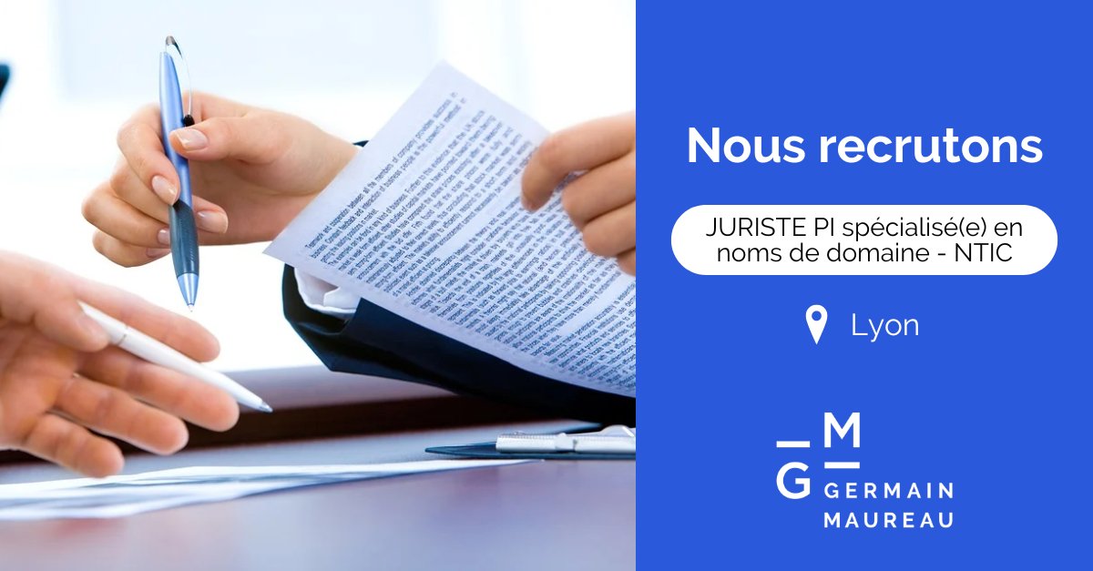 germainmaureau's tweet image. 🔔 Germain Maureau recrute un(e) Juriste PI spécialisé(e) en noms de domaine - NTIC
 
📍 Poste basé à Lyon ou Paris
📝 En CDI et à temps plein
📅 Date d’intégration : à convenir
 
🚀 N’hésitez pas à postuler : germainmaureau.com/recruitment/ju…

#candidature #postuler #juriste #lyon #paris