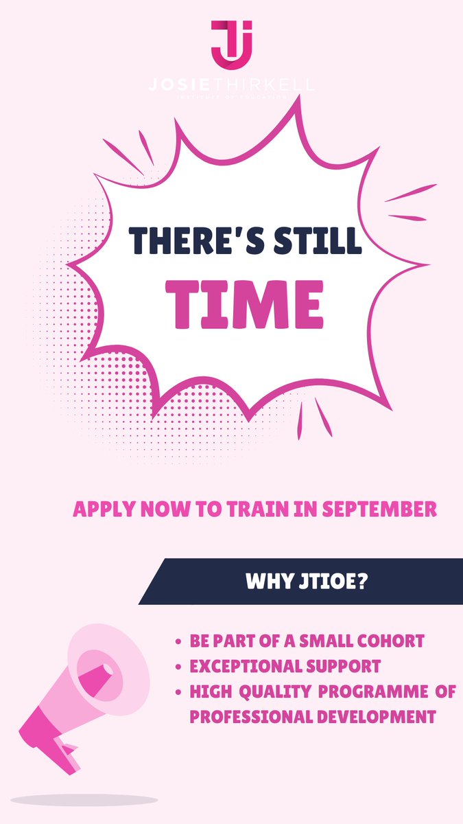 Our feedback tells us our small cohorts and taught training sessions are a highlight of the course for our trainees. Want to get into teaching? It’s not too late… Apply now to train in September 👩‍🏫📚jtioe.org.uk/get-into-teach…