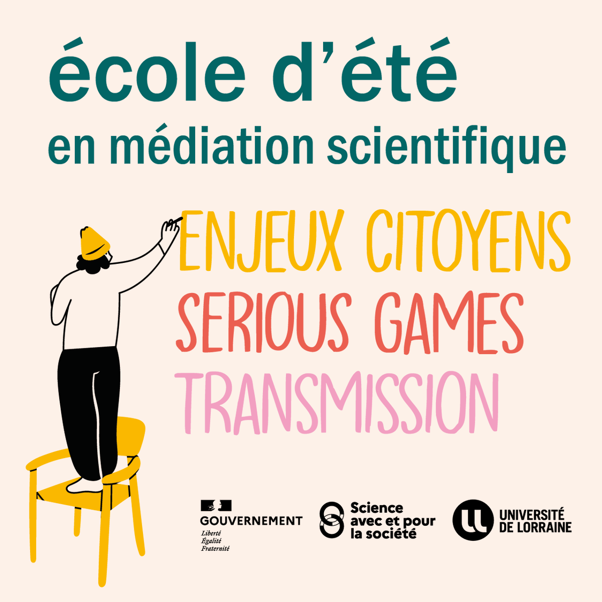 [MÉDIATION SCIENTIFIQUE] Doctorant·es et professionnel·les des sciences et des techniques du Grand Est, vous avez jusqu’au 24 mars pour candidater à l’école d’été, qui aura lieu du 1er au 04/07 à Vigy (Moselle) ! 💡 Infos et inscription : u2l.fr/cq984d @Univ_Lorraine