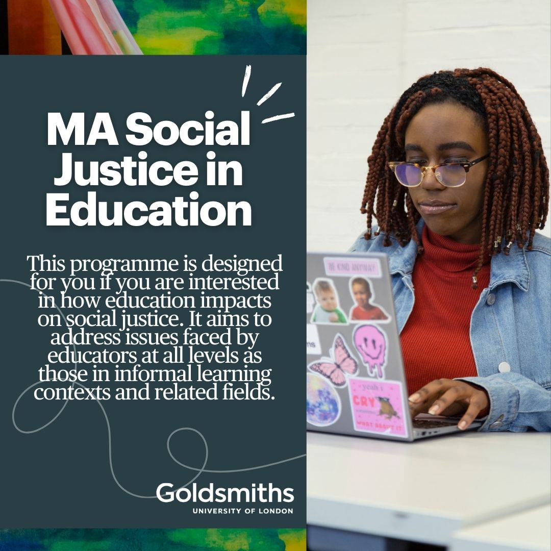 📢 #ApplyNow to our *new* MA Social Justice in Education (formerly MA Education: Culture, Language & Identities). Designed for educators interested in how education impacts on social justice in formal & informal spaces. 🔗gold.ac.uk/pg/ma-educatio… 📩 V.Poku@gold.ac.uk