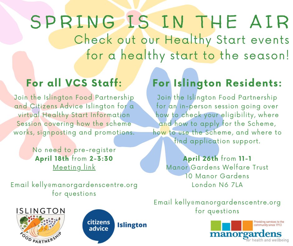 Dates for our upcoming Healthy Start sessions! These are free and cover how the scheme works, who is eligible (and how to check), as well as where to find application support in Islington. Meeting link -> teams.microsoft.com/l/meetup-join/…