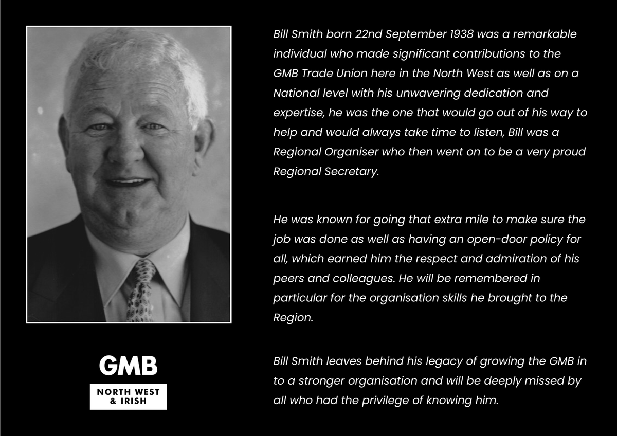 It is with regret that we have to inform you of the tragic passing of former Regional Secretary, Bill Smith. 

Bill was the Regional Secretary from 1995-1998, but had been a Regional Organiser for many years previously.

Please join us in sending condolences to Bill's family and