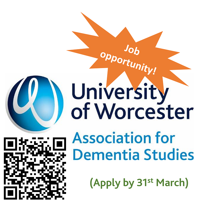 There’s still time to apply if you are interested in joining the ADS team as a Senior Lecturer in Dementia Studies. Please see the website for more details and how to apply jobs.worcester.ac.uk/vacancy.aspx?r…