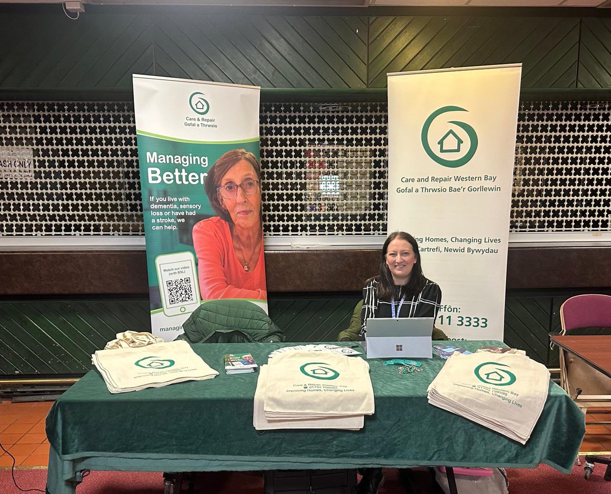Today we are in the Princess Royal Theatre in Port Talbot for Action Against Ageism day. Our lovely caseworkers Cath and Sandra are here, so feel free to call past and see us😊