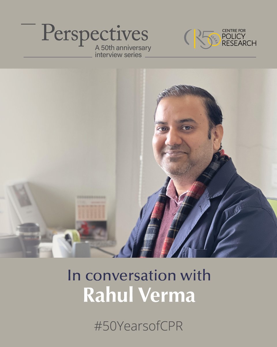 In the latest edition of Perspectives, @rahul_tverma  speaks to @RohanV about working as a Political Scientist in the policy world, his work on India's political parties and elections, setting up the Politics Initiative at @CPR_India & more.   Read here: cprindia.org/cpr-perspectiv…