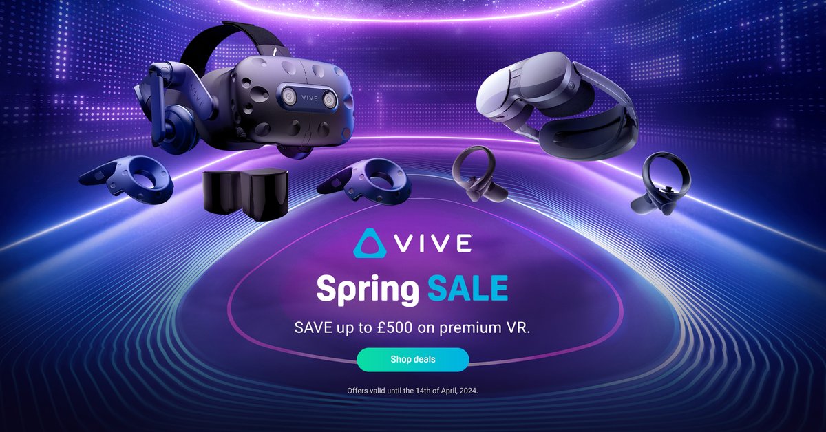 Save up to £500 on premium VR! 🥽 Our VIVE Spring Sale is now here, offering exceptional savings on our powerful VIVE XR Elite and VIVE Pro 2 Full Kit devices. vive.com/uk/promo-2024-…
