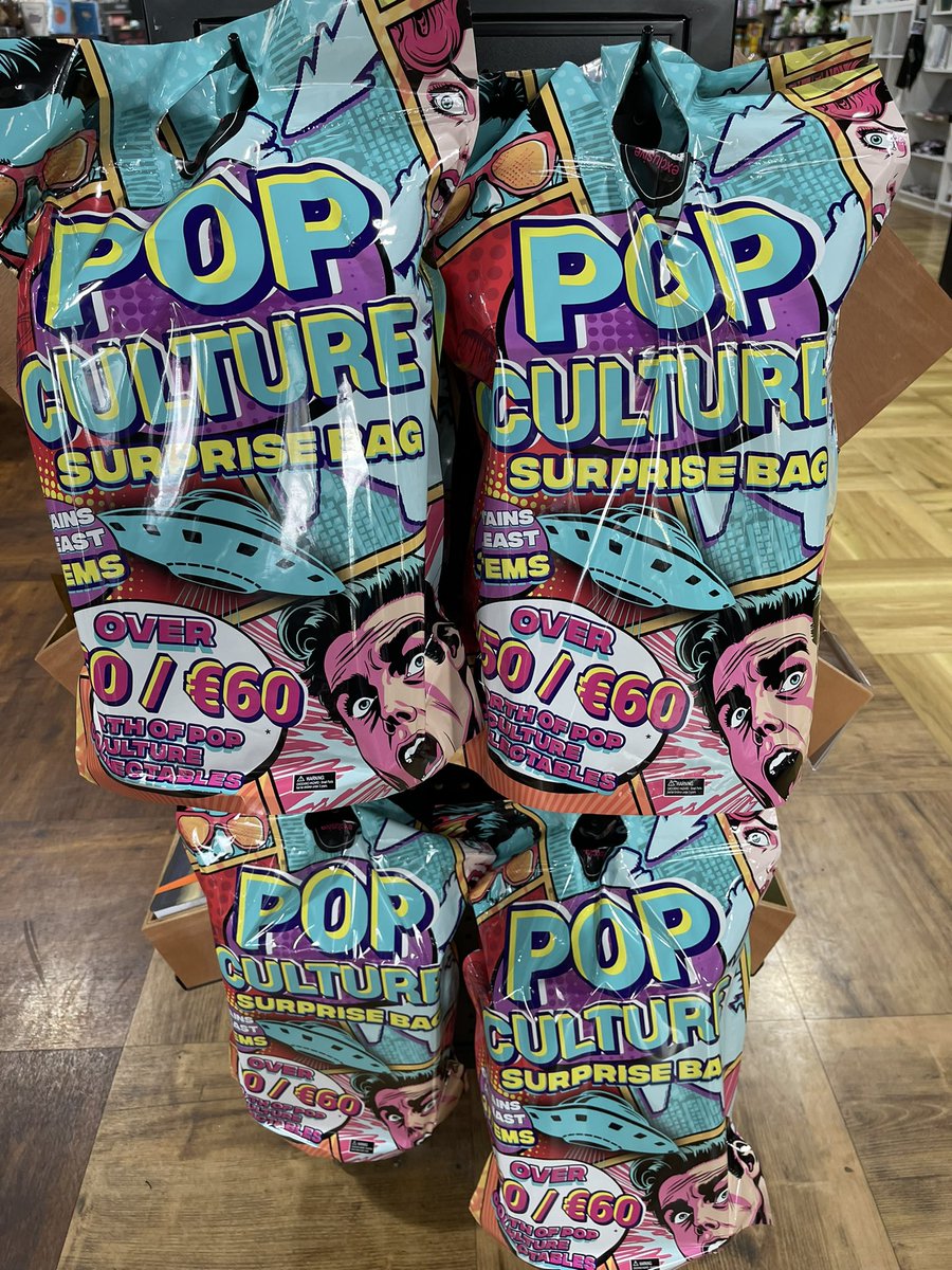 ‼️ New Arrival ‼️ We have a new pop culture surprise bag available in store - £14.99 each with atleast 3 items with a value over £50. What will you find inside? #popculture #mysterybag #mysterybox