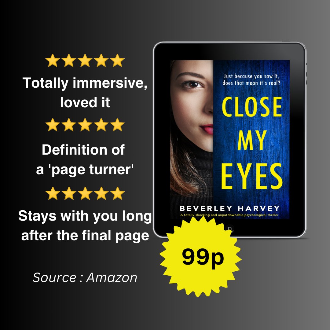 A dark family secret. 
Supressed memories of a vicious attack. 
But now Beth is remembering and she'll do anything to uncover the truth...

Close My Eyes - only 99p #KindleMonthlyDeals

Amazon: geni.us/B08V1X18VSSoci…

Pub'd by Bookouture #AmReading #PsychThrillers