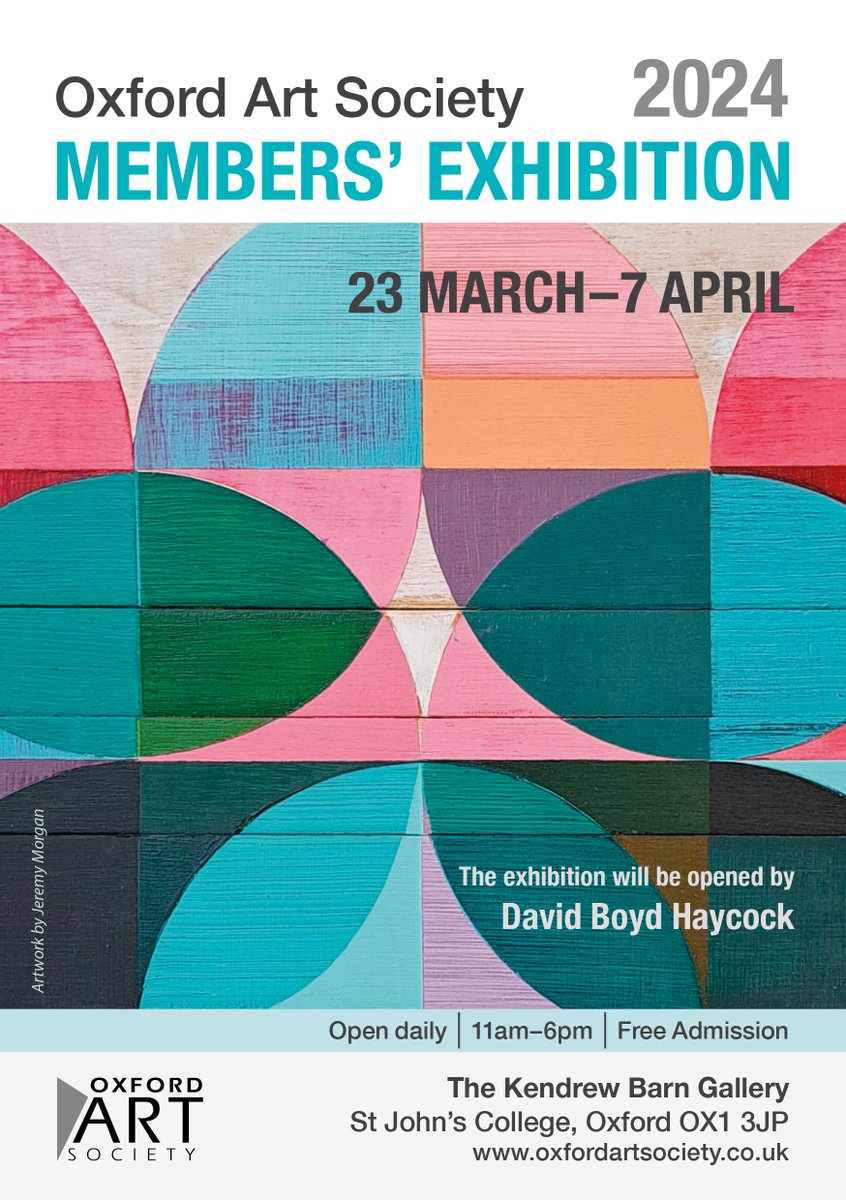 Really looking forward to this exhibition. I will be invigilating on Saturday 23rd 11.00 – 2.30 so it would be great to see you if you're in Oxford. #oxfordartsociety