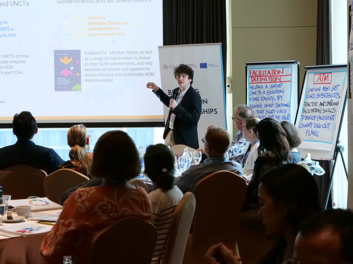 UNMigNetwork's tweet photo. The #GCM is being embedded in the DNA of the United Nations’ country and regional teams.

A second @UNMigNetwork training of trainers starting today in Bangkok will strengthen systems for supporting GCM Implementation, follow up and review. https://t.co/RhibrNDLmF