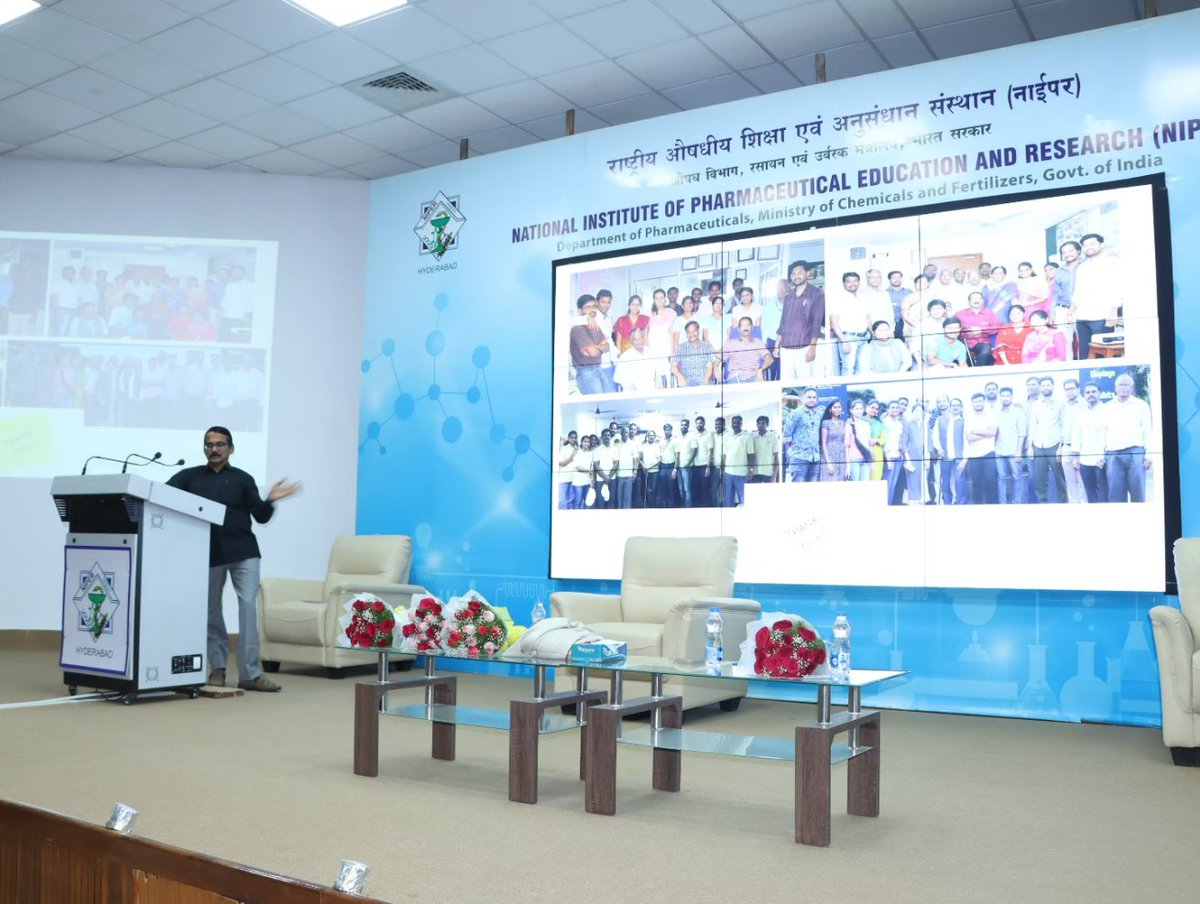NIPERHyd's tweet photo. G. Bhanuprakash Reddy , Scientist G & Head Biochemistry, @ICMRNIN delivered a talk on the “Role of non-enzymatic glycation in profibrotic Mechanism: A Scope for Drug Development” in the Faculty Development Programme Organized by @NIPERHyd.
@Pharmadept #fdp #niperhyd #govtofindia https://t.co/ZrTRedSof6