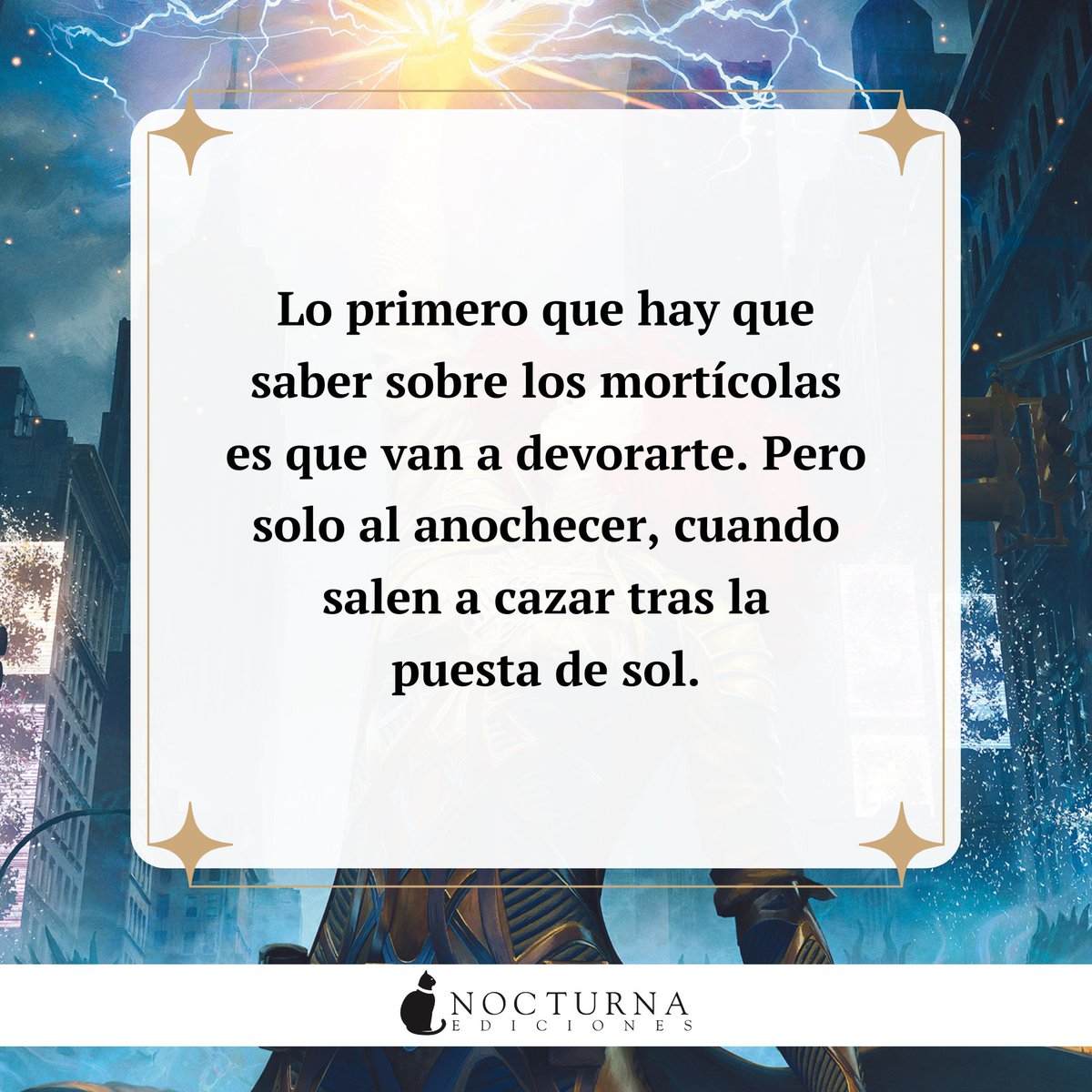 NocturnaEd's tweet photo. Un torneo futurista, magia y monstruos en Manhattan son los ingredientes de #Matanoches (15/4, @chaosforcoco).⚡️
«Nueva York se transforma en un espantoso país de las maravillas. Vas a devorar Matanoches, con sus personajes dinámicos y sus apasionantes giros», #AxieOh. https://t.co/El6Oa52YoZ