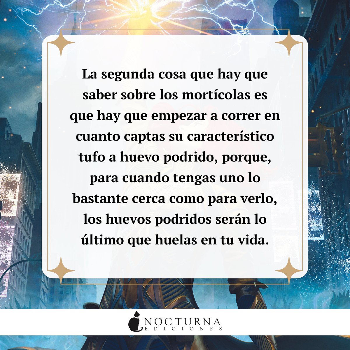 NocturnaEd's tweet photo. Un torneo futurista, magia y monstruos en Manhattan son los ingredientes de #Matanoches (15/4, @chaosforcoco).⚡️
«Nueva York se transforma en un espantoso país de las maravillas. Vas a devorar Matanoches, con sus personajes dinámicos y sus apasionantes giros», #AxieOh. https://t.co/El6Oa52YoZ