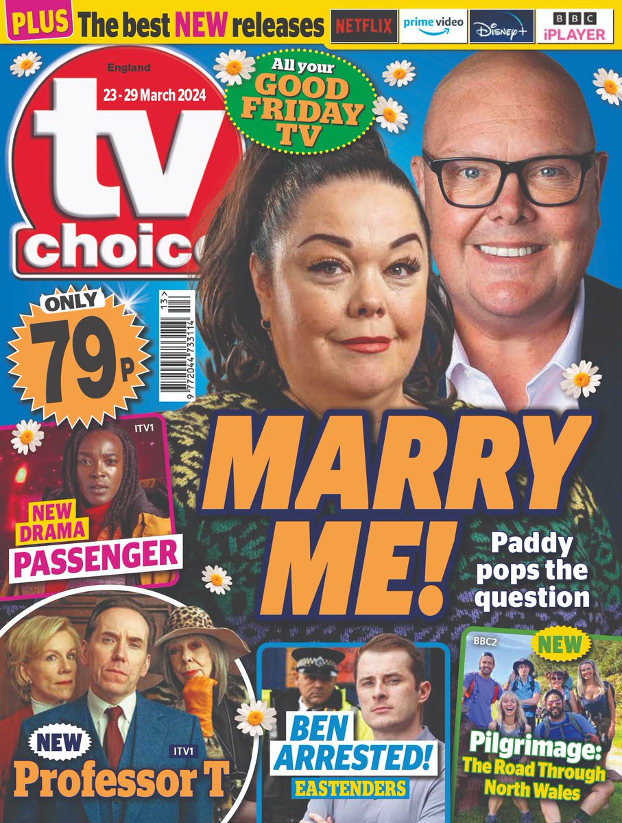 Grab the latest issue now! #Emmerdale is on the cover, and Paddy pops the question to Mandy. Plus: new drama Passenger, a new series of #ProfessorT, Ben arrested on #EastEnders and celebs take on Pilgrimage: The Road Through North Wales. Enjoy!