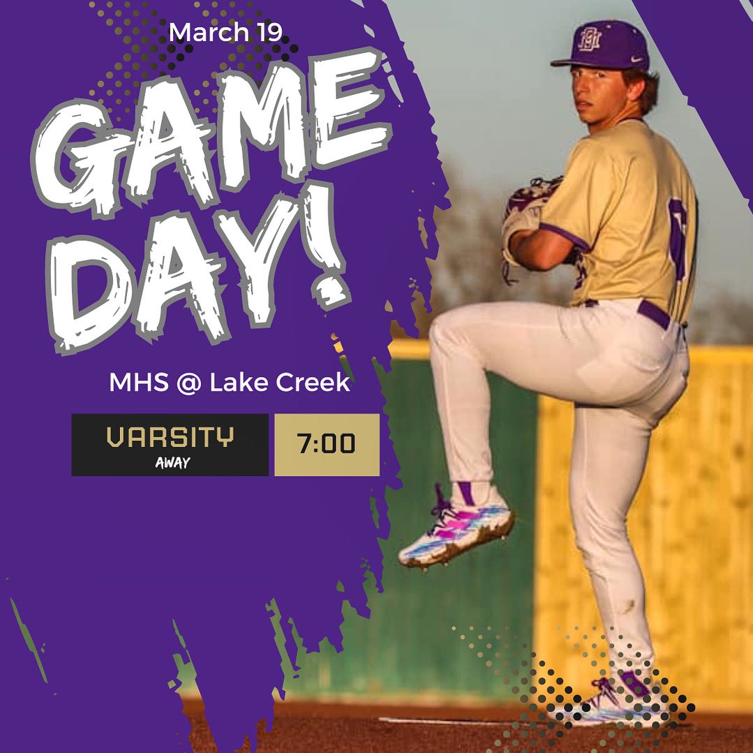 It’s Game Day! MHS @ Lake Creek 7:00pm. Let’s go!! 🔥⚾️ 
.
#mhsbearbaseball #gobears #bearcountry