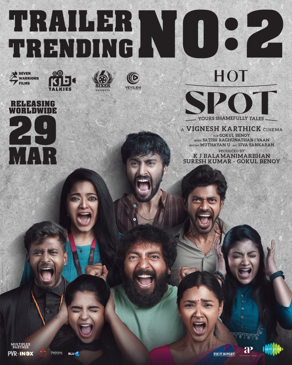 #HOTSPOT trailer is trending at No. 2 on #YouTube ! 💥

🔗youtu.be/CV1ARpxfylY

Directed by #VigneshKarthick

#HotspotTrailer