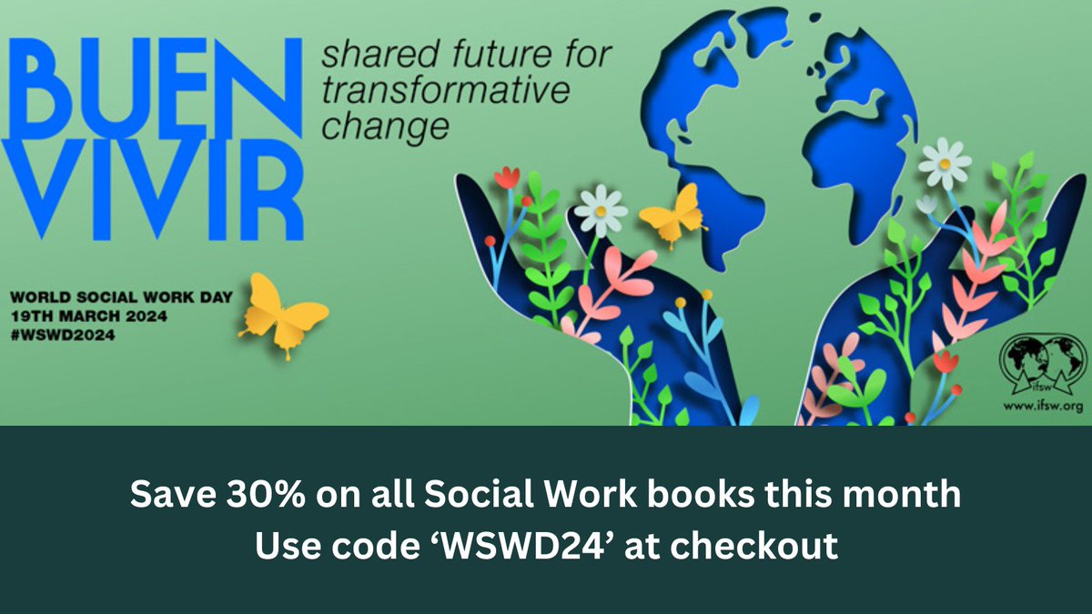 Happy World Social Work Day 2024! #WSWD2024

An opportunity to be reminded of the transformative role social workers play in driving positive change. We want to recognise this day by offering 30% off all Social Work books. bit.ly/3VqqBK8
