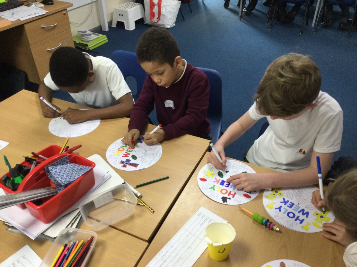 ThamesideSch's tweet photo. Thank you to the people at RE Inspired who came in today to teach Year 3 about Holy Week and ‘What was so good about Good Friday?’ The children had a great time with the activities and crafts! #pantherstps #REInspired https://t.co/IGVJturNcE