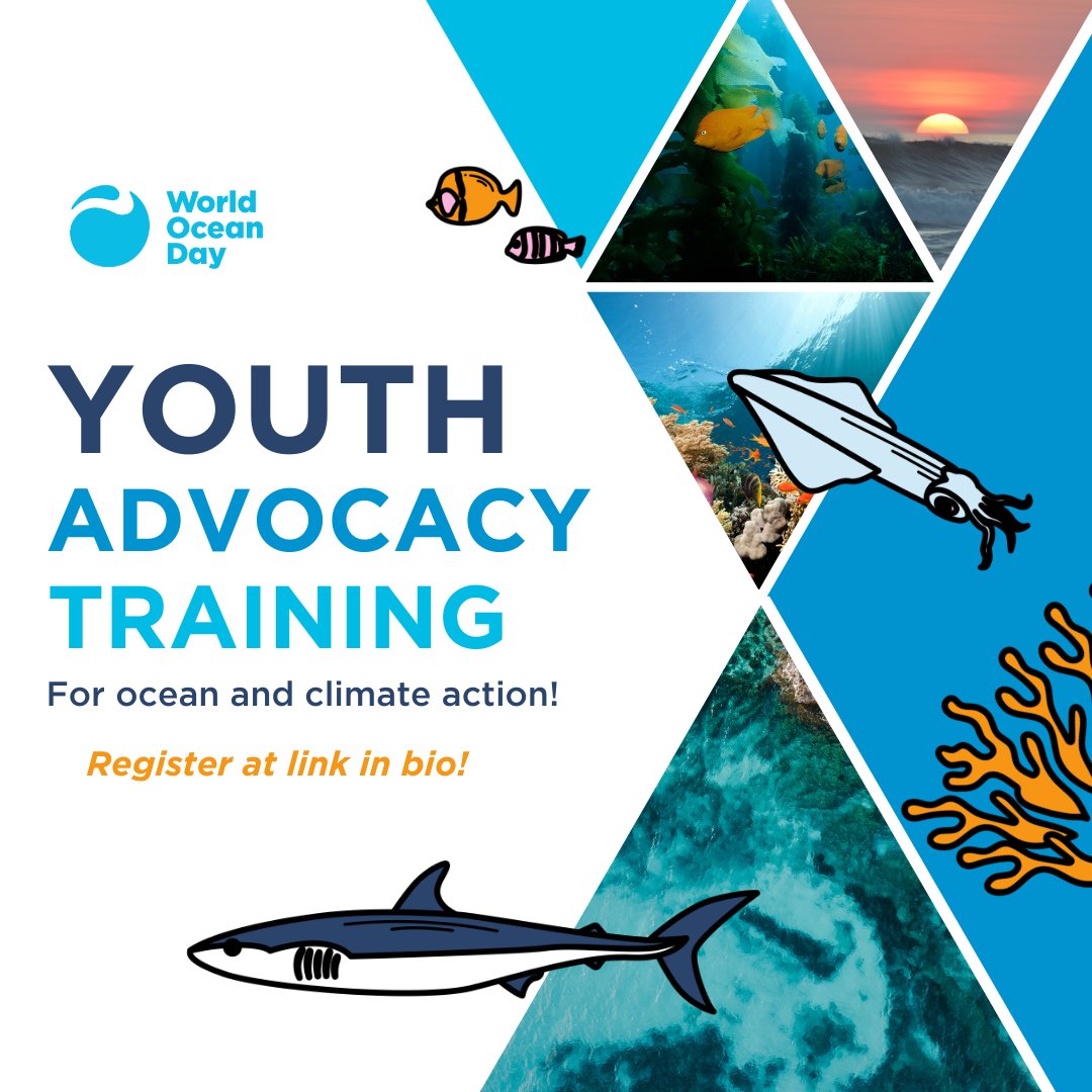 WorldOceansDay's tweet photo. Join us for another round of #YouthAdvocacyTraining, starting this Saturday! Session 1 features speakers Jennifer Becker @SciDiplomacyUSA and Armon Alex @armon_alex.  Register at link in bio. https://t.co/ow4SLNaxBx