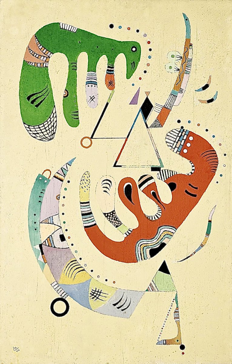 #arte * #movimentoastrattista VERT & ROUGE, 1940 #WassilyKandinsky 🔶