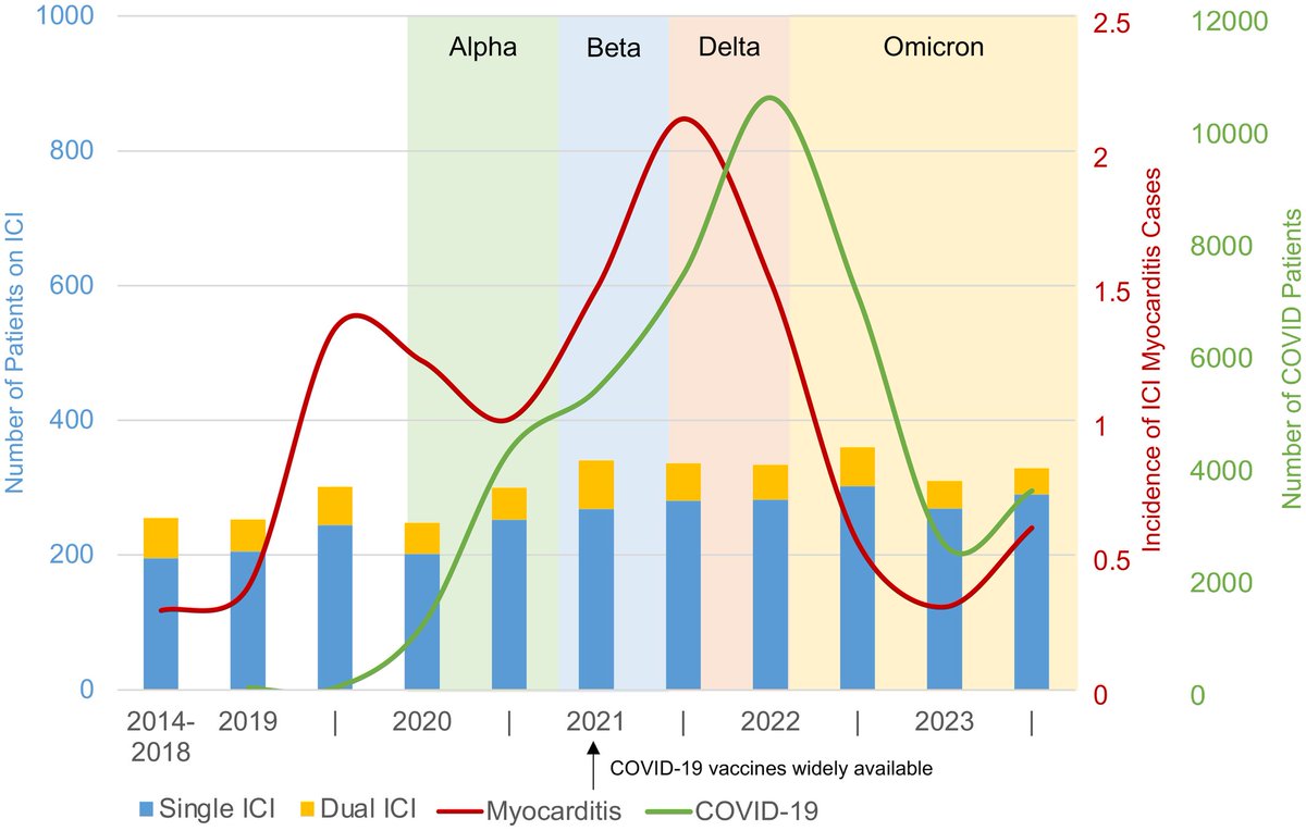 Check out our new paper published in <a href="/JAHA_AHA/">JAHA</a> examining the rates of immune-checkpoint inhibitor myocarditis throughout the COVID-19 pandemic! ❤️🦠
📒ahajournals.org/doi/10.1161/JA…