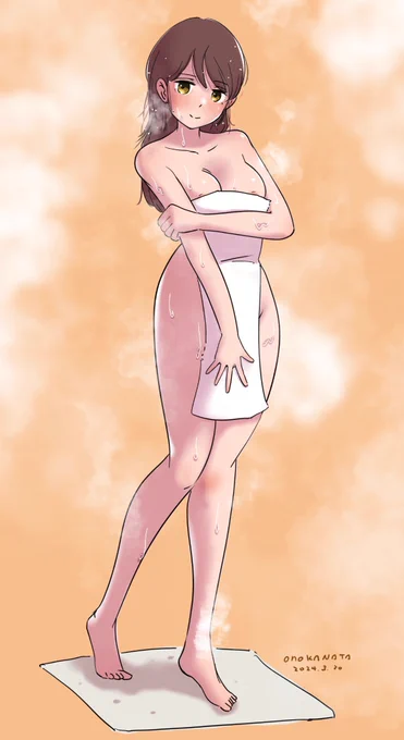 湯上がりのふたなりちゃん。←見えてない 見えてる→ 