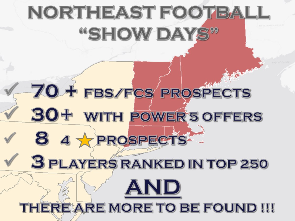 🦞🏈NORTHEAST FOOTBALL “SHOW DAYS” 🗽🏈 Monday- MAY 13TH - Connecticut Tuesday- MAY 14TH - Massachusetts Wednesday- MAY 15TH - New Jersey/New York Schools & Schedule Be Announced VERY SOON @RivalsFriedman @PRZ_CoachSilva @EJHollandOn3 @BrianDohn247 @PeteThamel