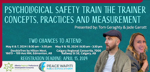 Join us in Edmonton and Calgary for our newest Train the Trainer Sessions! Learn the secrets of psychological safety with experts Thomas Geraghty and Jade Garratt. Build confidence, create enthusiasm, and establish a safe environment within your schools!🏫 bit.ly/3T7muB6