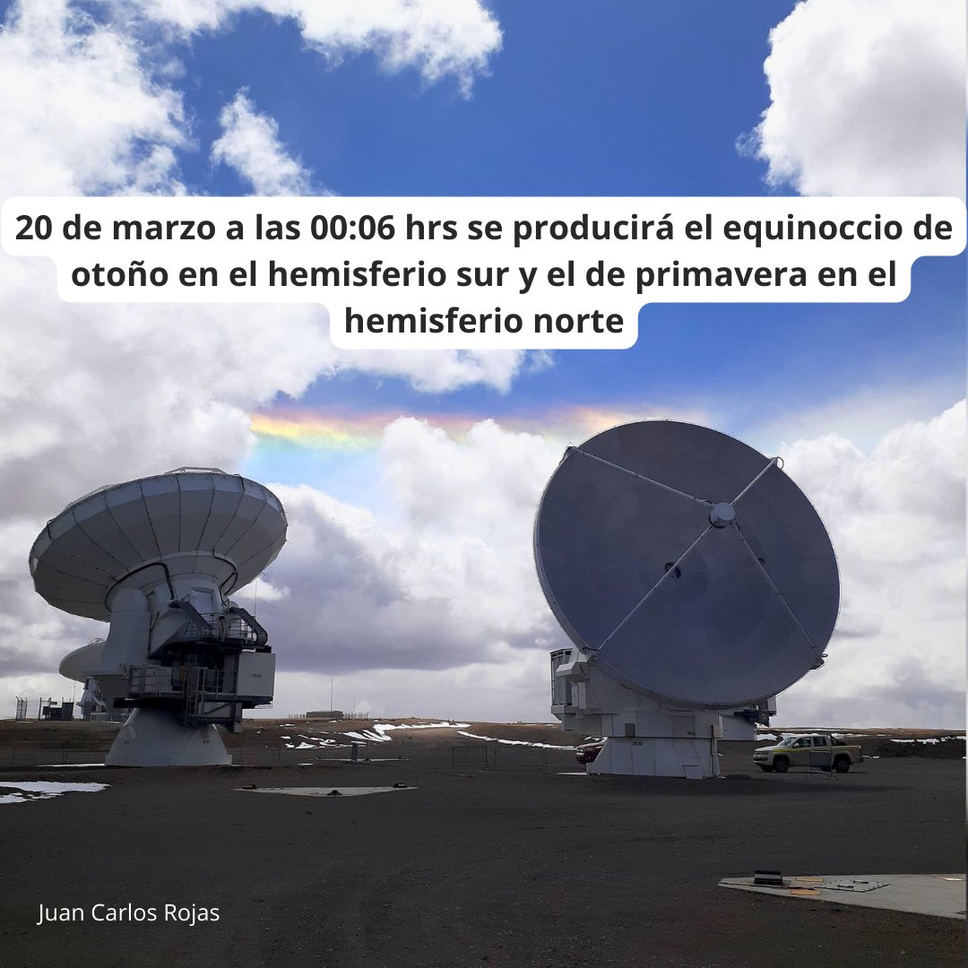 ALMAObs_esp's tweet image. 🌐#equinoccio de #Otoño🍂 20 de marzo 00:06 hrs de Chile.
📷: @jcrojas819