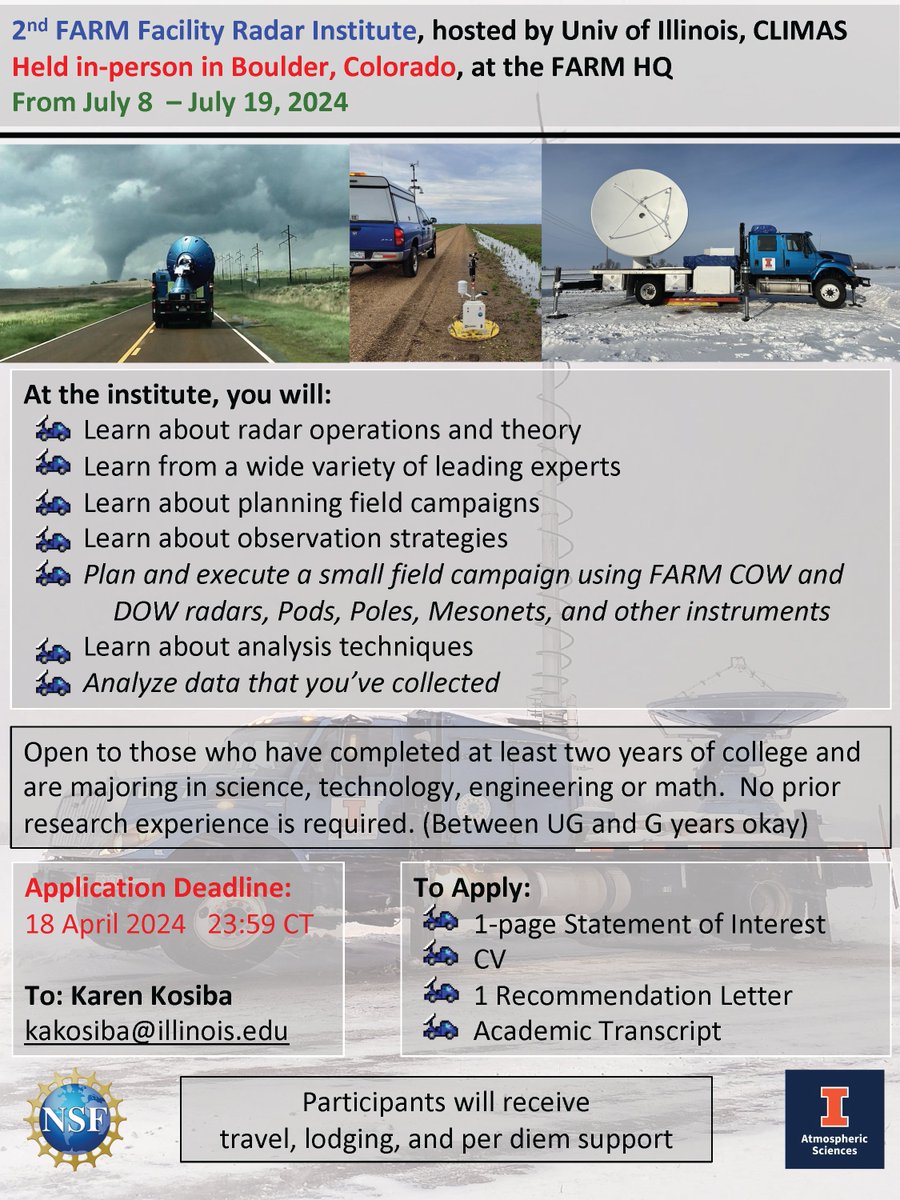 Back by popular demand 😁 ... The 2nd Annual FARM Facility Radar Institute!  Applications are now open!