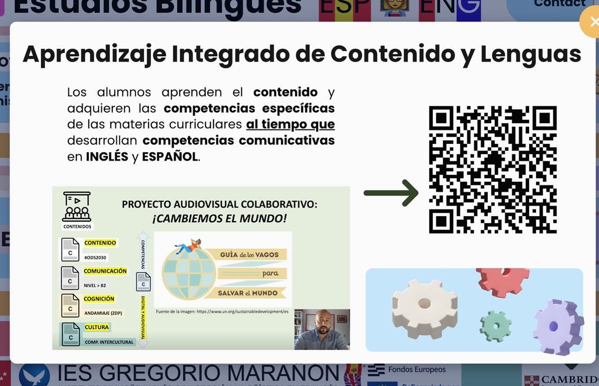 Estudios bilingües en INGLÉS en IES GM:  
Nuestro enfoque pedagógico #AICLE permite un mejor aprendizaje del inglés y de otros contenidos curriculares de manera integrada y transversal. ¿Sabías que este enfoque también promueve el uso del #español para reforzar esos contenidos?->
