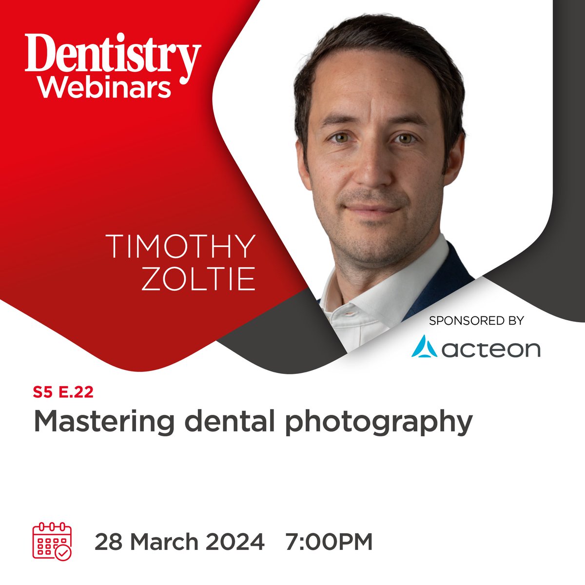 Join me online on the 28th March where I’ll be giving some tips for mastering dental photography, including retraction kit and what equipment I use in everyday practice. 

Link to book here: 
dentistry.co.uk/webinar/master…

#dentalphotography #acteonUK <a href="/Dentistry/">Dentistry</a> #cosmeticdentistry