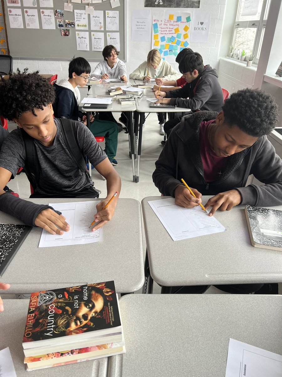 ms_englund's tweet image. English 9 students have been working in partnerships during our poetry unit! Being able to discuss ideas and ask questions with partners has helped everyone’s understanding of figurative language. #AtomNation