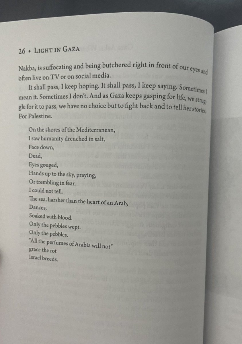 “it shall pass, i keep hoping. it shall pass, i keep saying. sometimes i mean it. sometimes i don’t. and as Gaza keeps gasping for life, we struggle for it to pass, we have no choice but to fight back to tell her stories. for Palestine.”

by refaat alareer from light in Gaza.