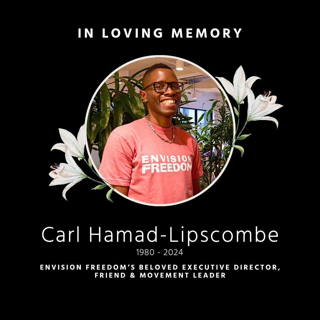 With deep sadness we must share the news that Carl Hamad-Lipscombe, our exceptional executive director, died on March 15. It feels impossible that our colleague and friend is no longer with us and we miss him more than words can express.
