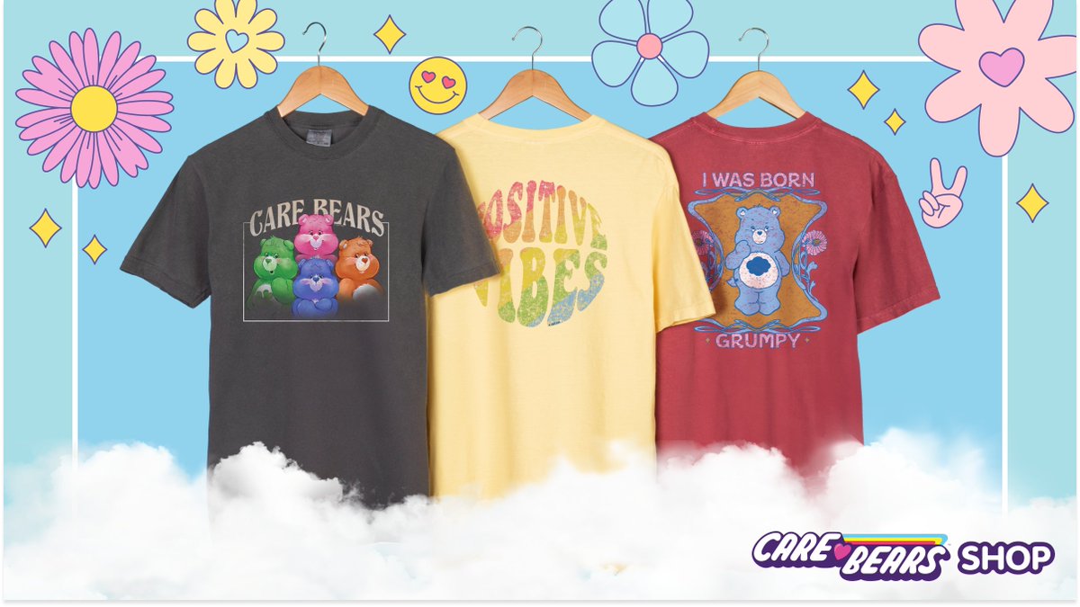 Spring has sprung and we're showering you with the best sale yet! Use promo code SPRING20 on the Care Bears Shop to recieve 20% off all your favorite tees now through March 21st! 🌷🌨☀️bit.ly/3wRE2IK