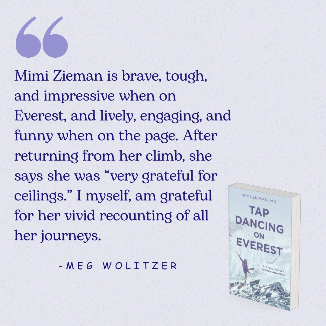 Thank you @MegWolitzer for reading Tap Dancing on Everest and writing this wonderful endorsement. -From your biggest fan ♥️