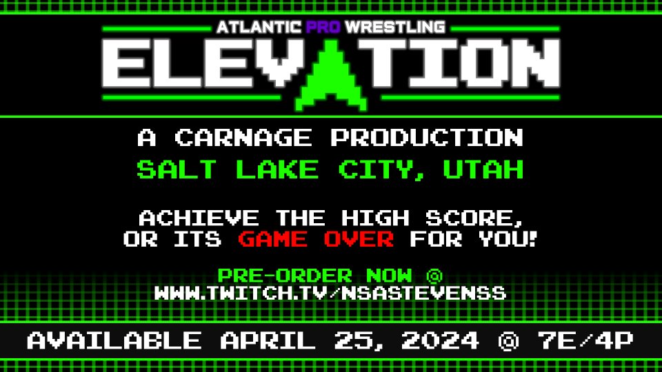 APW_Live's tweet photo. 🎮APW Carnage: Elevation🎮
Press Play to Elevate yourself to the very top! Achieve the high score.. or its Game Over for you!
🎮APW Carnage: Elevation🎮
🗓️April 25th, 2024🗓️
🕕6pm CST🕕
➡️https://t.co/O3pLRk5Zvg⬅️