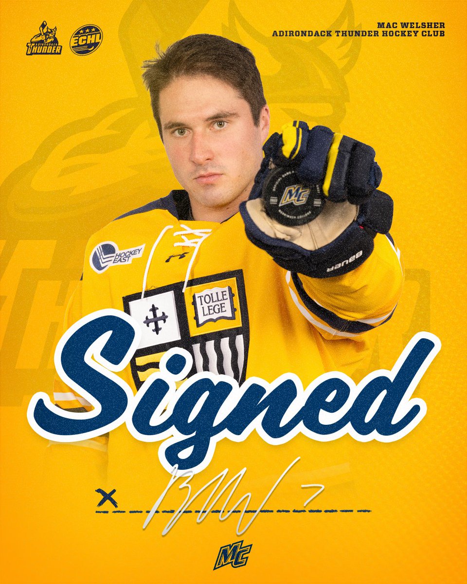 Merrimack_MIH's tweet photo. Off to Adirondack π»
Congrats to assistant captain Mac Welsher on signing the @ECHLThunder !
#ProMack https://t.co/GCKpR7sEhX