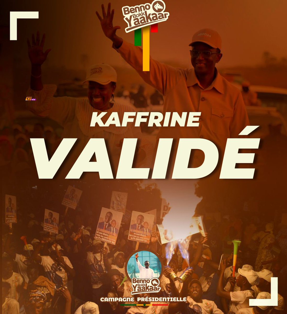 Tous derrière Amadou BA pour une victoire éclatante au soir du 24 Mars 2024 ✅🇸🇳

#Senegal #SenegalVote #SunuElection2024 #AmadouBa #ABMoyNiveauBi